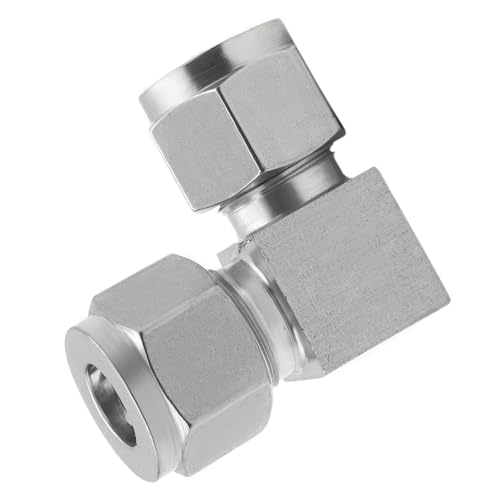 Image of Stainless Steel 304 Compression 90 Degree Elbow 1 inch OD x 1 inch OD Tube Fitting with Double Ferrule, Pack of 2