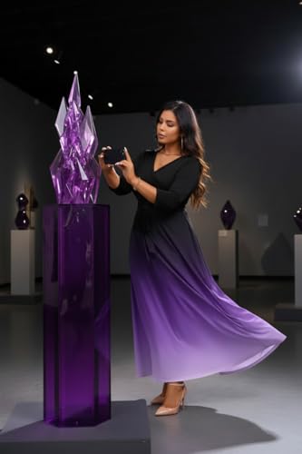 Image of Runwind Plus Size Maxi Dresses - 3 /4 Sleeve V Neck Long Dress for Women (XL-6XL)