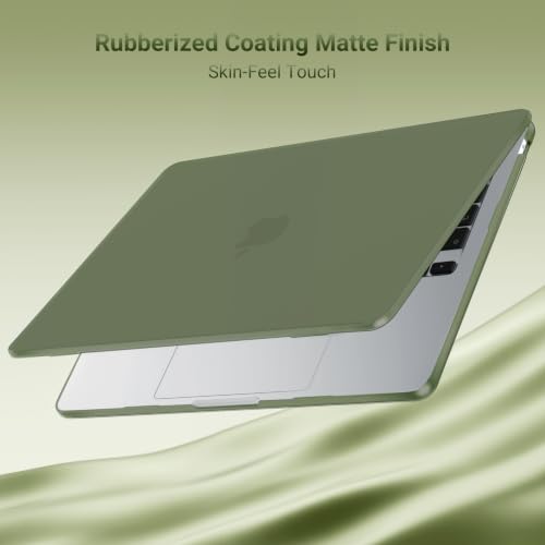 Image of MOSISO Compatible with MacBook Air 13 inch Case M5 2026 M4 2025 M3 M2 2024-2022 A3449 A3240 A3113 A2681, Hard Shell&Keyboard Cover&Screen Film&Type C for MacBook Air 13.6 inch Case, Army Green