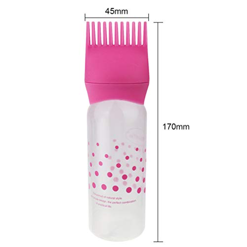Minkissy YPF2HI39RSBX015554MVT 3Pcs Root Comb Applicator Bottle Rosy Plastics Hair Dyeing Bottles Hairdressing Dry Cleaning Bottle thumb #5