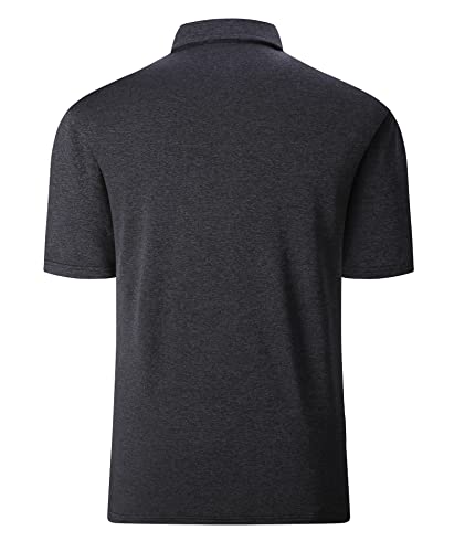 Swisswell Black Polo Shirts For Men Moisture Wicking Short Sleeve Golf Polo Collared Sport Tennis Shirt(Black,Xl) #TOP2