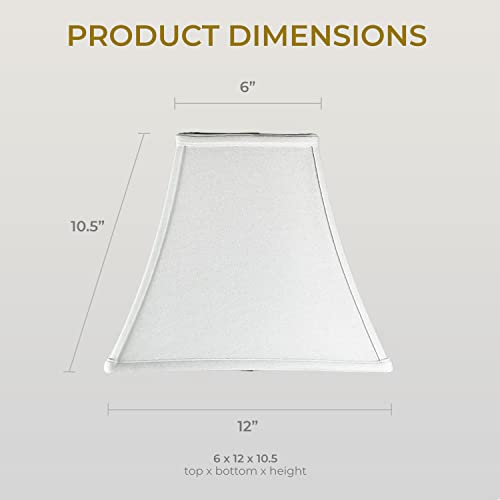 Image of Royal Designs, Inc. Regal Square Bell Lamp Shade, 6 x 12 x 10.5, Linen White (BSO-715-12LNWH)