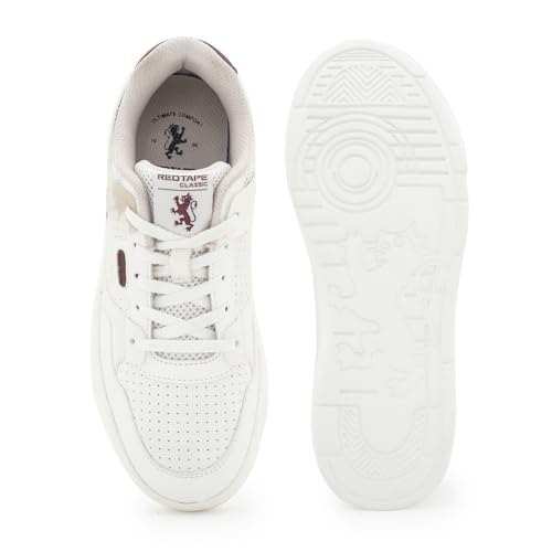 Image of Red Tape Women's Sneakers White Lilac Pu TPU Round Toe Lace-Up