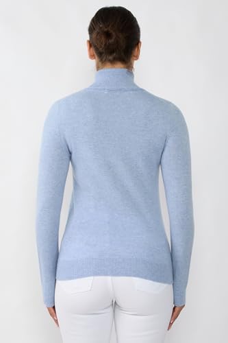 Image of JENNIE LIU Women's 100% Pure Cashmere Long Sleeve Pullover Turtleneck Sweater