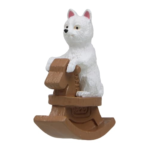 グッズ動物乗馬おもちゃ柴犬と木馬に乗った秋田犬 PVC 車のダッシュボードのディスプレイデスク装飾動物の彫像家の装飾のため