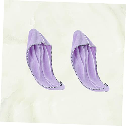 POPETPOP 6 Peças Turbante Absorvente De Lã Coral Toalha De Cabelo Turbante De Cabelo Envoltório De C