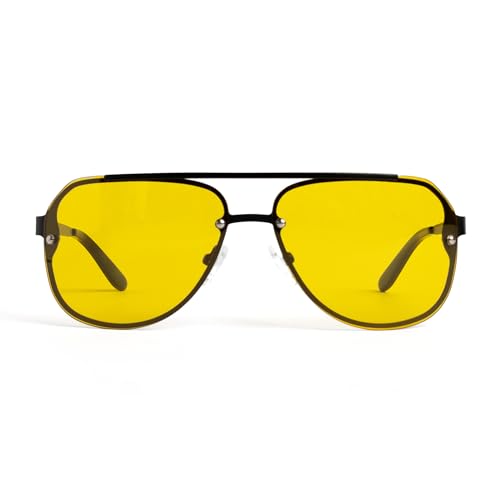 TrueDark by Dave Asprey | Daylights Aviator (Transition) | Blue Light Glasses for Women & Men, Yellow Lenses Block 75% of Blue Light for Heavy Daytime Screen Use