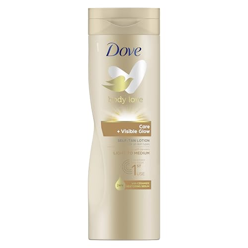 Dove Loción corporal autobronceadora para piel de tono claro mantiene la hidratación de la piel 400 ml
