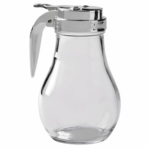 CASOME Botella Dispensadora De Jarabe De Vidrio De 200 Ml, Antigoteo, para Jarabe De Arce, Miel Y Condimentos. Apto para Lavavajillas. Estilo Vintage