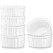 MALACASA Serie Ramekin.dish Juego de 6 Piezas Moldes para Hornear de Porcelana Mini Cuencos para Postre, Soufflé, Crema Brulée, Mollete, 11cm Ø 310ml