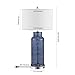SAFAVIEH Lighting Collection – Set of 2 Glass Bottle Blue 30-Inch Table Lamps, LED Bulbs Included, Coastal Bedroom Living Room Home Office (LIT4157C-SET2)