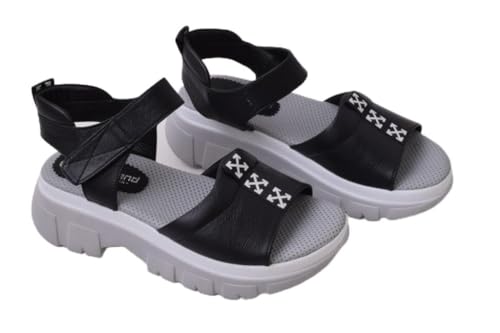 Sandales pour femme LM/233/2973/SIYAH nu-pieds d'été plats et légers