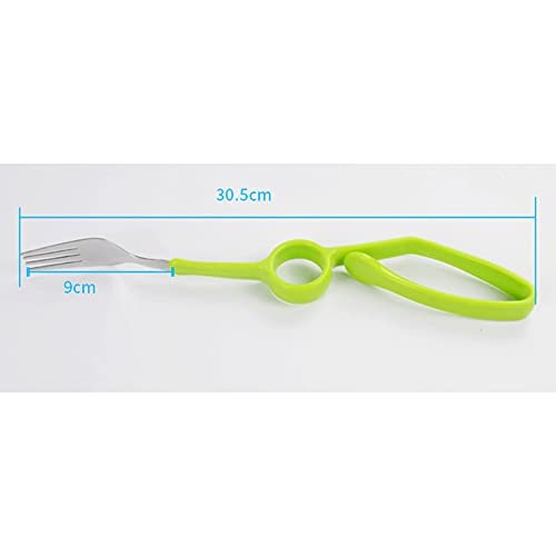 Juego de utensilios adaptativos para comer, cuchara y tenedor con mango curvado antisacudidas, fácil agarre, para ancianos, parkinson, artritis, vajilla de ayuda para el comedor (2 piezas)
