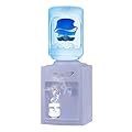 Top Loading Water Cooler Dispenser - Desktop Hot and Cold Water Dispenser with Child Safety Lock for 2-5 Gallon Bottles, Water Machine for Home Office, White
