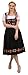 Dirndl Trachten Haus 3-Piece Long Black German Wear Party Oktoberfest Waitress Dress