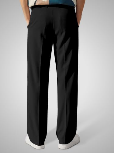 Image of FTX Men's Korean Style Casual Trouser | Premium Lycra Stretch Fabric | Smart Regular Fit | 2 Side Pockets | Comfortable Stretchable Everyday Wear Pants