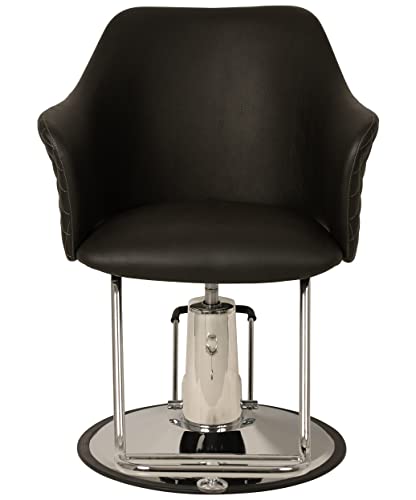 Buy-Rite Salon & Spa Equipment YLG-271-BLK Buy-Rite Olivia Professional Styling Chair For Salons And Barbers, Diamond Stitch Pattern, Extra Wide Seat, Stainless Steel Base, Hydraulic Pump thumb #2