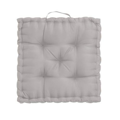 LOLAhome | Cojín para Sillas de Terraza Balcón | Jardín Exterior o Interior Palets Bancos Suelo | Loneta con Asa Gris De 45x10x45 cm