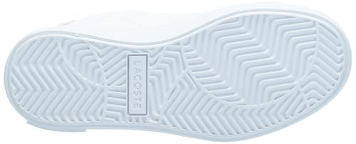 Lacoste Unisex-Child Children's Powercourt Sneaker, White/Gloss/Log/Marzipan/Java Blue, 14