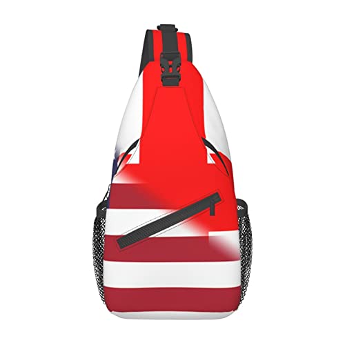 Mochila cruzada unisex con banderas de EE.UU. y Georgia miniatura 2
