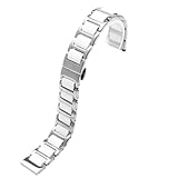 SKPVPOKOYL Cinturino di ricambio unisex in acciaio inossidabile con cinturino in ceramica con chiusura pieghevole 12mm 13mm 14mm 15mm 16mm 17mm 18mm 20mm 22mm(1,22mm)