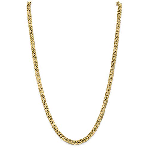 14k Yellow Gold 6mm Miami Cuban Chain Necklace 18 Inch Pendant Charm Curb Fine Jewelry For Women Gifts For Her 31Q8UFEP49L
