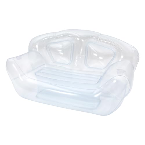 Kaichenyt Double Inflatable Couch Sofa, Cool Double Inflatable Chair, Portable Air Sofa, Inflatable Couch, Inflatable Sofa for Camping Picnic Beach Travel (Clear)