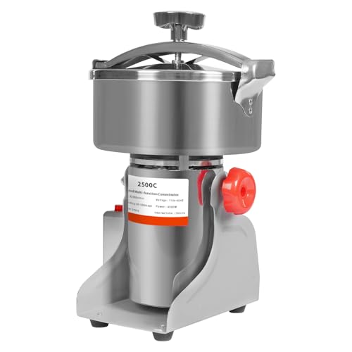 2500g Electric Grain Grinder Mill with Timing Function, 110V 4500W High Speed Commercial Pulverizer Dry Herb Grain Spice Coffee Seeds Rice Corn Pepper Cereal Grinder Machine for Kitchen, Food Store