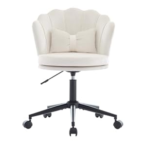 Dfjoenvldkhfe Cremeweißer Bürostuhl mit Rollen DFJOENVLDKHFE