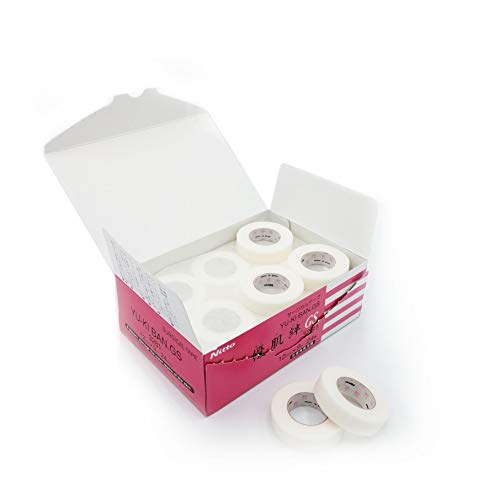 ilovesome Yukiban 24 Rolls White Fabric Medical Tapes for False Eyelash Extensions 0.5inch x 9m Lint free Eyelash Tape