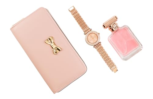 Thy Kalpavruksha Women's Gift Set Wallet, Watch, Perfume - Pink - Image 3