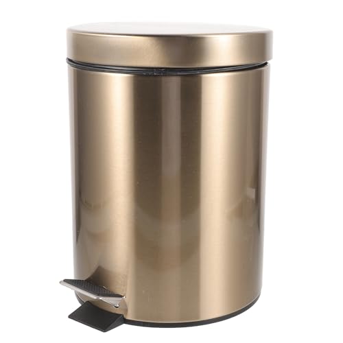 Caneca de basura con pedal Beaupretty 5L acero inoxidable marrón