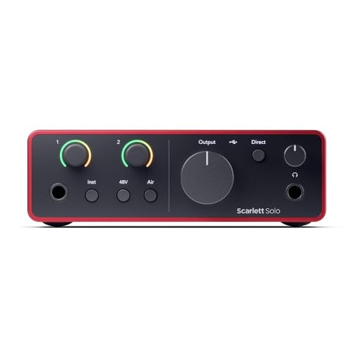 Focusrite Scarlett Solo 4th Gen USB Audio Interface, for the Guitarist, Vocalist, or Producer — High-Fidelity, Studio Quality Recording, and All the Software You Need to Record Focusrite Scarlett Solo 4th Gen USB Audio Interface, for the Guitarist, Vocalist, or Producer — High-Fidelity, Studio Quality Recording, and All the Software You Need to Record