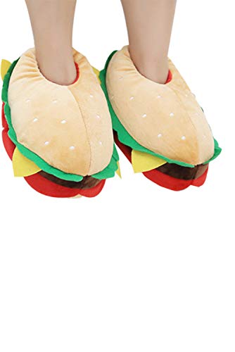 Plush Hamburger Cheeseburger Slippers Food Shaped Home Warm Shoes4