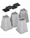 Nachell Adjustable Bed Furniture Risers 8 Pack Bed Lift Risers Elevation in Heights 3, 5 or 8 Inches