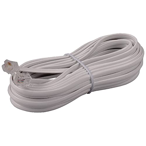 Câble téléphonique blanc RCA de 7,6 m au design soigné et conducteurs premium