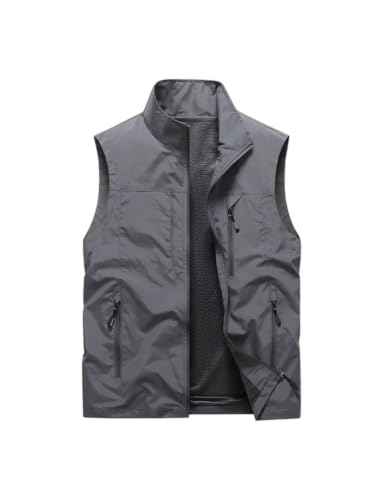 Chaleco de ocio ligero multibolsillos funcional y transpirable de talla grande 4