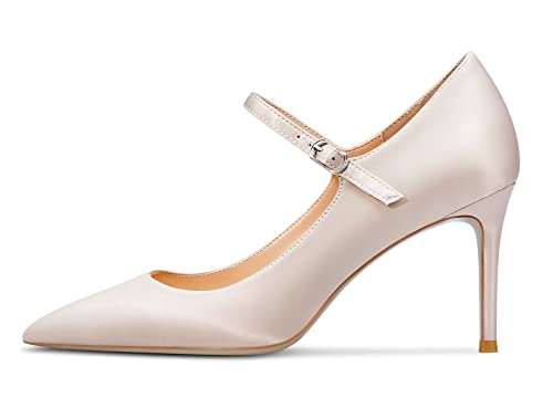 Saekcted Women High Heels Pumps Pointed-Toe Mary-Jane Stiletto Pump Evening Shoes 3 Inch Heel2