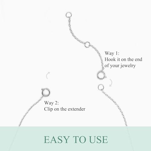 Image of 14K Gold Chain Extender for Women, Yellow Gold /White Gold /Rose Gold Adjustable Gold Necklace Anklet EXtension Chain, Available in 2 /3 /4 Inch