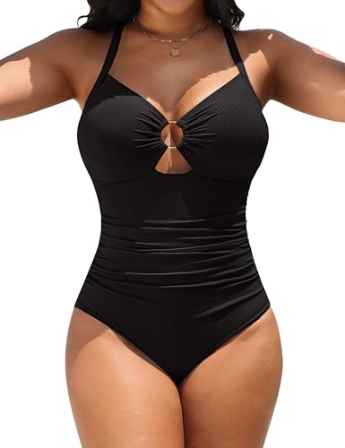 Blooming Jelly Womens One Piece Swimsuit Slimming Tummy Control Bathing Suit Shapewear Full Coverage Swim Suits
