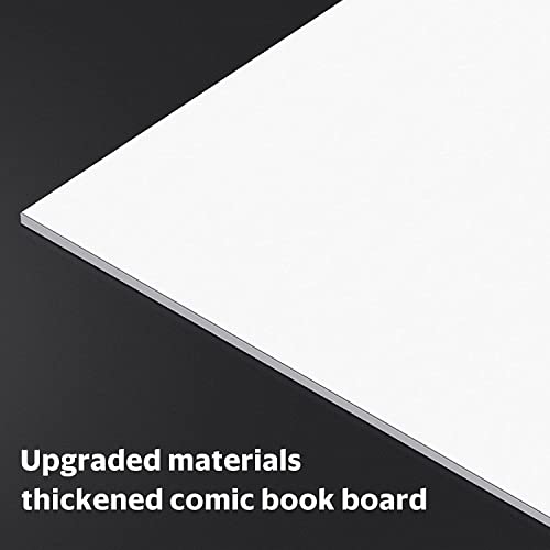 Image of YSCare 200 Comic Book Boards, Current Size Comic Book Boards, Acid-Free Backing Board,Thick and Durable Books Board for Regular Comics Archival (White)