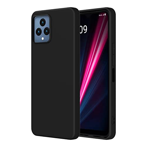 CHUANG Case for TCL Revvl 6 5G Phone Case TPU Soft Silicone Cover, Shockproof Silicone Phone Case with Microfiber Lining(Black)