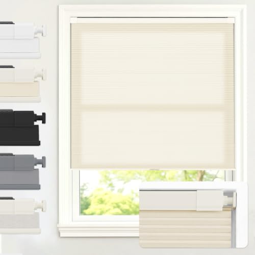 AOSKY No Drill Cordless Light Filtering Cellular Shade 48" W x 48" H Beige