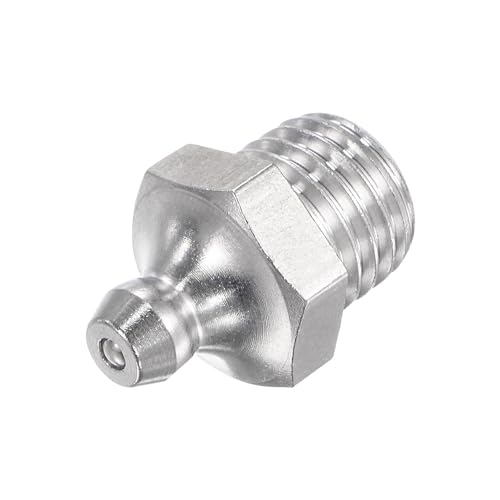 Image of uxcell 6Pcs Metric Stainless Steel Straight Grease Fitting M12 x 1.5mm Thread Hydraulic Grease Fitting Accessories