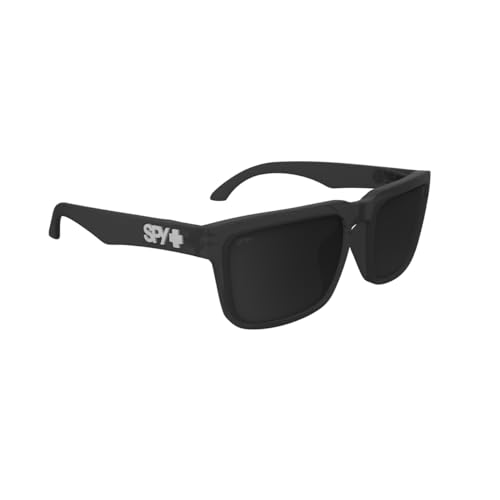 Image of SPY+ - HELM, Matte Translucent Black, Happy Gray Green Black Mirror, Medium-Large, Sunglasses, Unisex, Adult