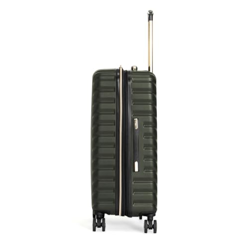 Image of Kenneth Cole REACTION Women's Madison Square Hardside Chevron Expandable Luggage, Olive, 24-Inch Checked, Kenneth Cole Reaction Women's Madison Square Hardside Chevron Expandable Luggage
