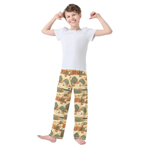 Pumpkin Harvest on The Farm Boys Pants for Kids Jogger Pants with Pockets S3