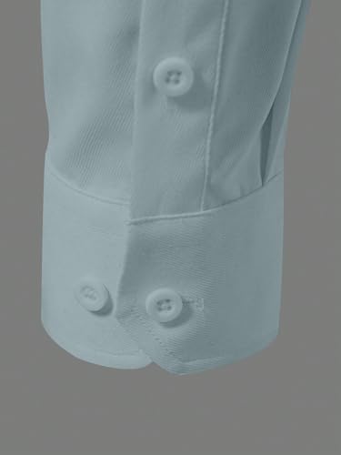 Image of AVANOVA Men's White Long Sleeve, Slim Fit Button Down Dress Shirt for Men | Casual Office Wear | Formal Business Shirts | Stylish Plain Single Breasted Shirt(Shirt 87)