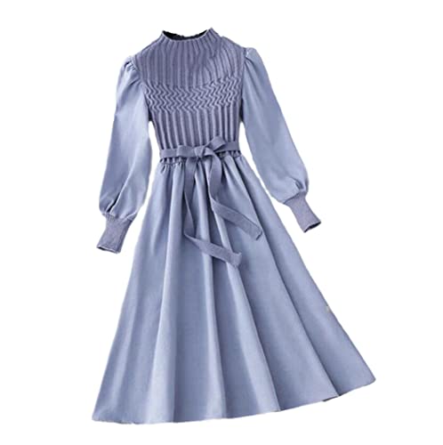 Robe pull en tricot de qualité supérieure et velours vintage KEHAIOO L