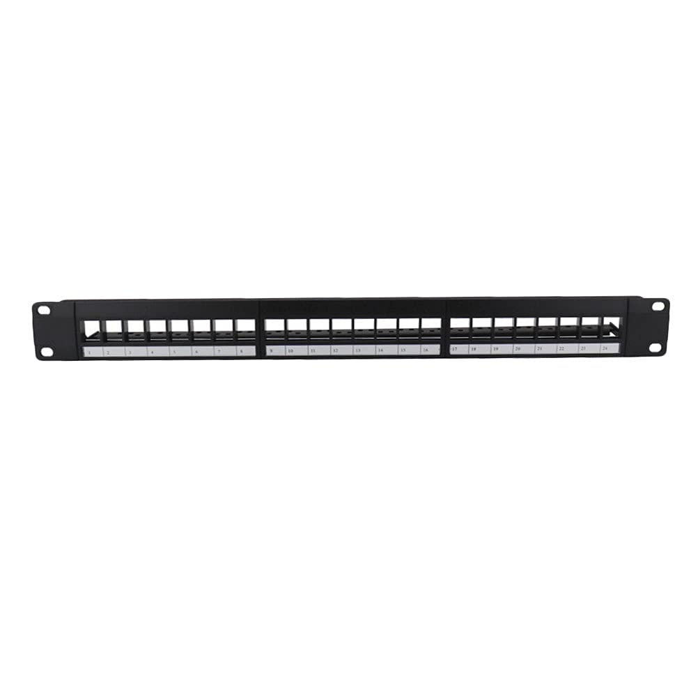 Patch panel 24 puertos Cat6a UTP, accesorio de gestión de red para rack 19" 8